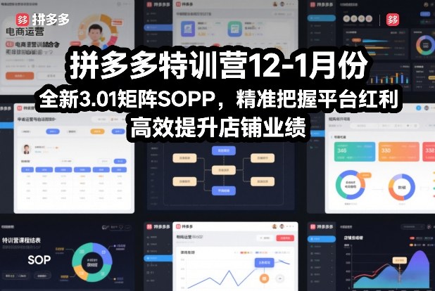 拼多多特训营12-1月份，全新3.01矩阵Sop，精准把握平台红利，高效提升店铺业绩-淘朋友