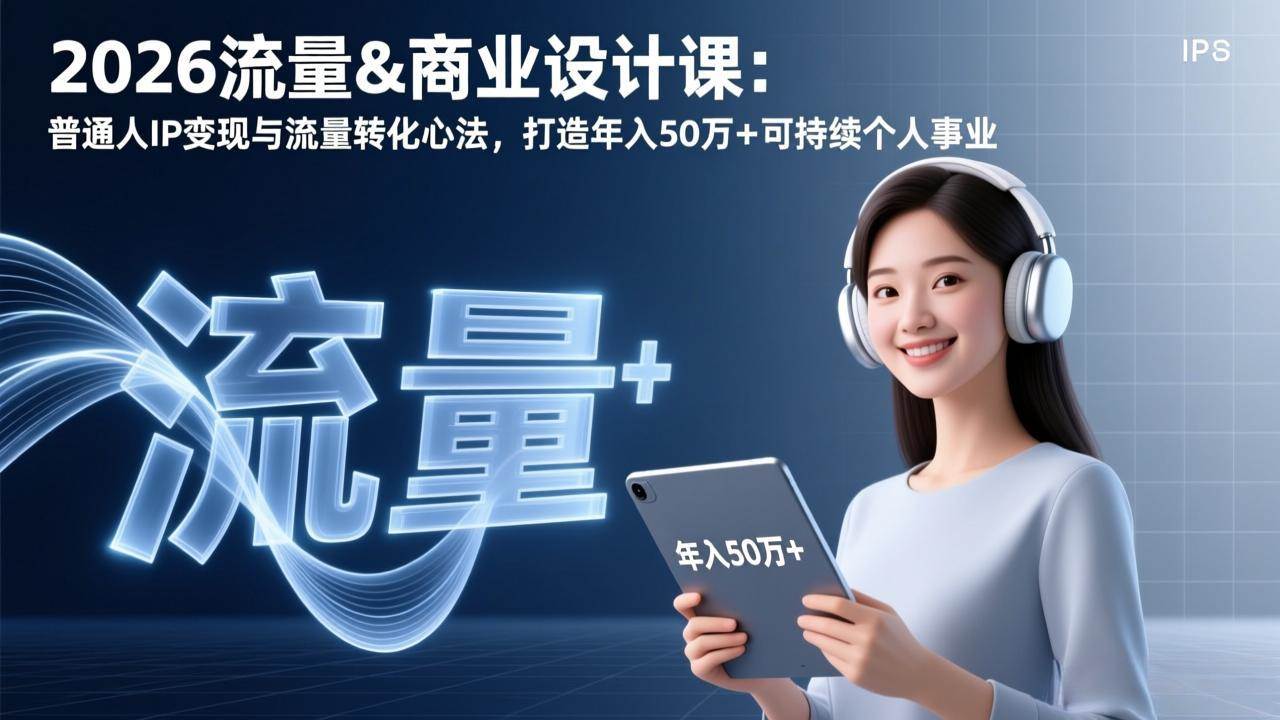 （17246期）2026流量&商业设计课：普通人IP变现与流量转化心法，打造年入50万+可持续个人事业-淘朋友