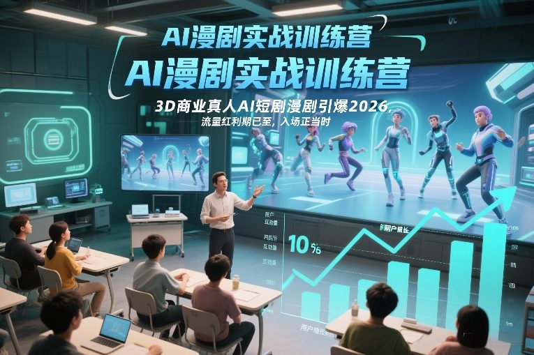 AI漫剧实战训练营，3D商业真人AI短剧漫剧引爆2026，流量红利期已至，入场正当时-淘朋友