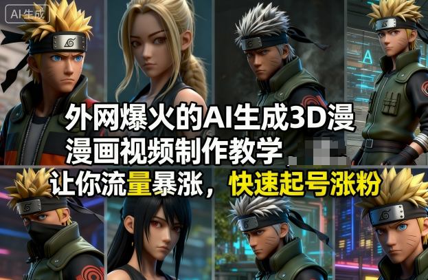 外网爆火的AI生成3D漫画视频制作教学，让你流量暴涨，快速起号涨粉！-淘朋友
