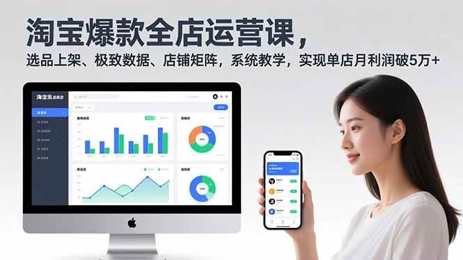 (16928期)淘宝爆款全店运营课2.0,选品上架、极致数据、店铺矩阵,系统教学,实现单店月利润破5万+-淘朋友