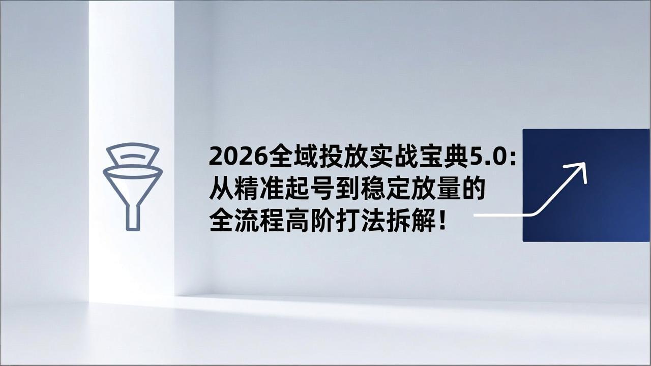 2026全域投放实战宝典5.0：从精准起号到稳定放量的全流程高阶打法拆解！-淘朋友