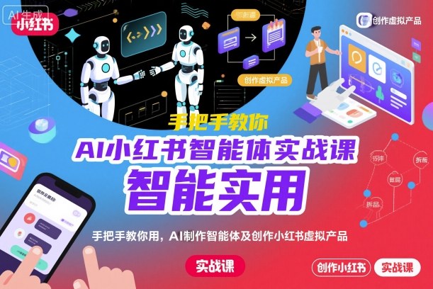 AI小红书智能体实战课，手把手教你用AI制作智能体及创作小红书虚拟产品，提效+内容商业化-淘朋友