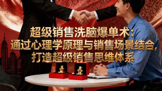 （16370期）超级销售洗脑爆单术：通过心理学原理与销售场景结合,打造超级销售思维体系-淘朋友