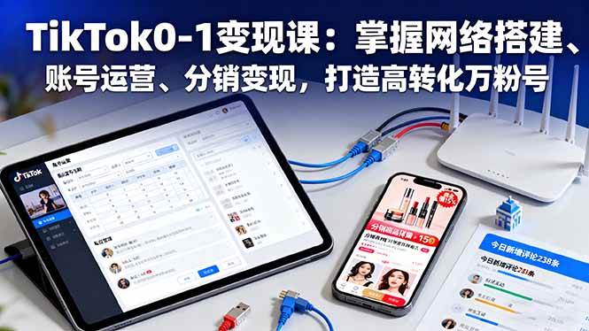 (16334期)TikTok0-1变现课:掌握网络搭建、账号运营、分销变现,打造高转化万粉号-淘朋友
