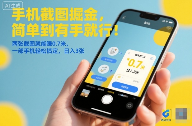 手机截图掘金，简单到有手就行！两张截图就能賺0.7米，一部手机轻松搞定，日入3张【揭秘】-淘朋友