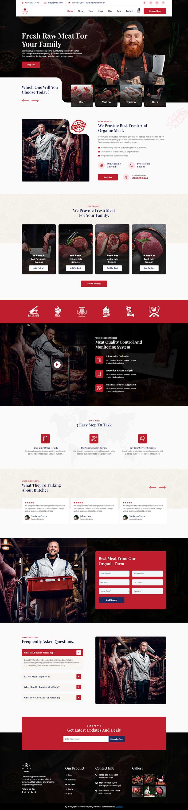 响应式有机肉食品类网页模板-淘朋友