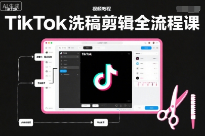 TikTok洗稿剪辑全流程课，PR洗稿剪辑全流程，TK洗稿运营课-淘朋友