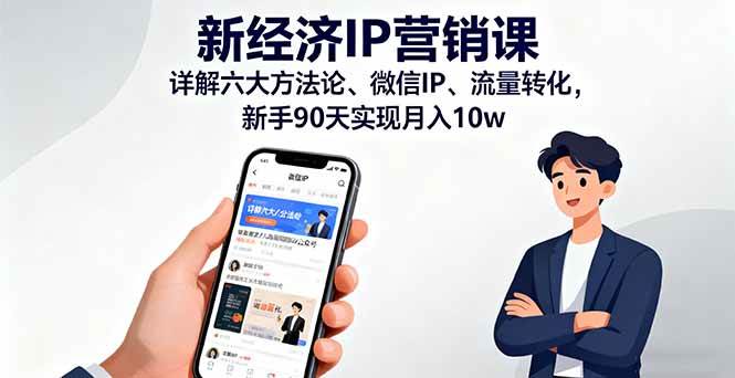 (16194期)新经济IP营销课:详解六大方法论、微信IP、流量转化,新手90天实现月入10w-淘朋友