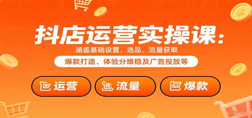 抖店运营实操课:涵盖基础设置、选品、流量获取、爆款打造、体验分维稳及广告投放等-淘朋友
