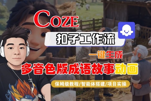 Coze扣子智能体工作流一键生成“多音色版成语故事“动画，全流程保姆级教学-淘朋友