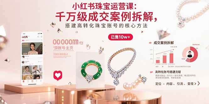 （15742期）小红书珠宝运营课：千万级成交案例拆解，搭建高转化珠宝账号的核心方法-淘朋友