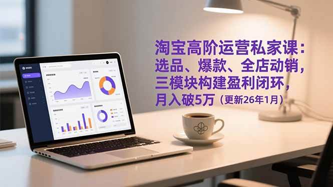 （17080期）淘宝高阶运营私家课：选品、爆款、全店动销，三模块构建盈利闭环，月入破5万（更新26年1月）-淘朋友