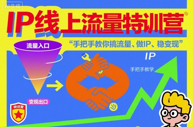 IP线上流量特训营,手把手教你搞流量、做IP、稳变现 IP线上流量特训营,手把手教你搞流量、做IP、稳变现