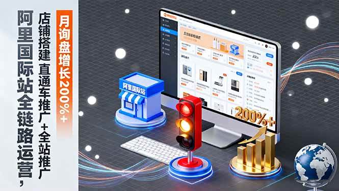 (16311期)阿里国际站全链路运营,店铺搭建+直通车推广+全站推广,月询盘增长200%+-淘朋友