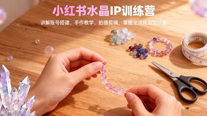 （16475期）小红书水晶IP训练营，讲解账号搭建、手作教学、拍摄剪辑，全流程运营技能-淘朋友