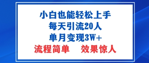 小白也能轻松上手的宝妈项目，每天引流20人，单月变现3W+，流程简单，效果惊人-淘朋友