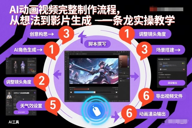 AI动画视频完整制作流程，从想法到影片生成一条龙实操教学-淘朋友