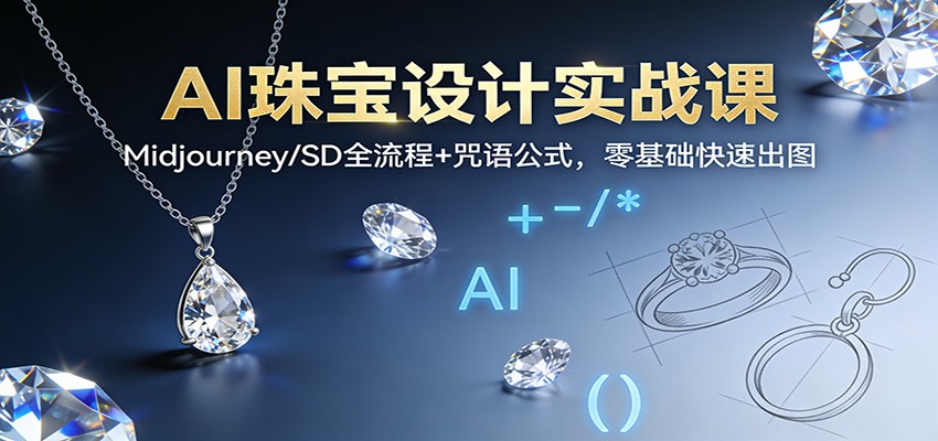 AI珠宝设计实战课：Midjourney/SD全流程+咒语公式，零基础快速出图-淘朋友
