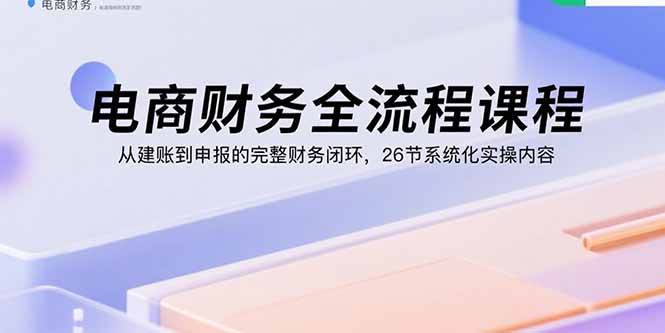 （15893期）电商财务全流程课程：从建账到申报的完整财务闭环，26节系统化实操内容-淘朋友