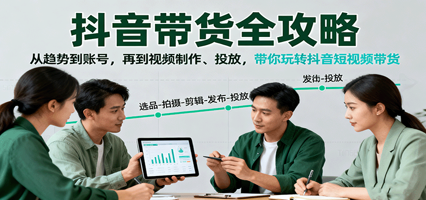 抖音带货全攻略：从趋势到账号，再到视频制作、投放，带你玩转抖音短视频带货-淘朋友
