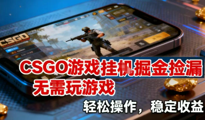 CSGO游戏挂G掘金捡漏，不需要玩游戏，操作简单，收益稳定【揭秘】-淘朋友