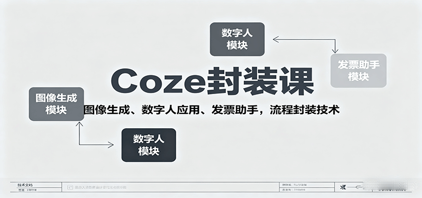 Coze封装课，图像生成、数字人应用、发票助手，流程封装技术-淘朋友