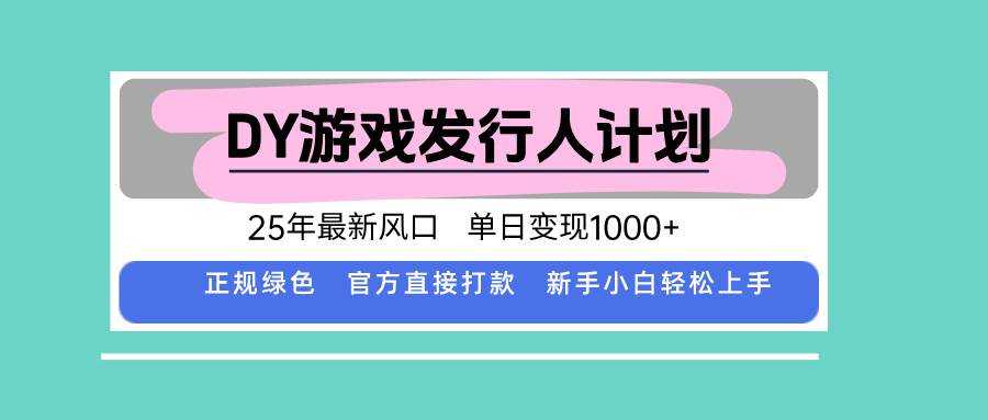 （15812期）DY小游戏发行人计划，25年最新风口，单日变现1000+，官方 直接打款，新…-淘朋友