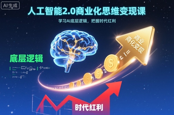 人工智能2.0商业化思维变现课，学习AI底层逻辑，把握时代红利-淘朋友