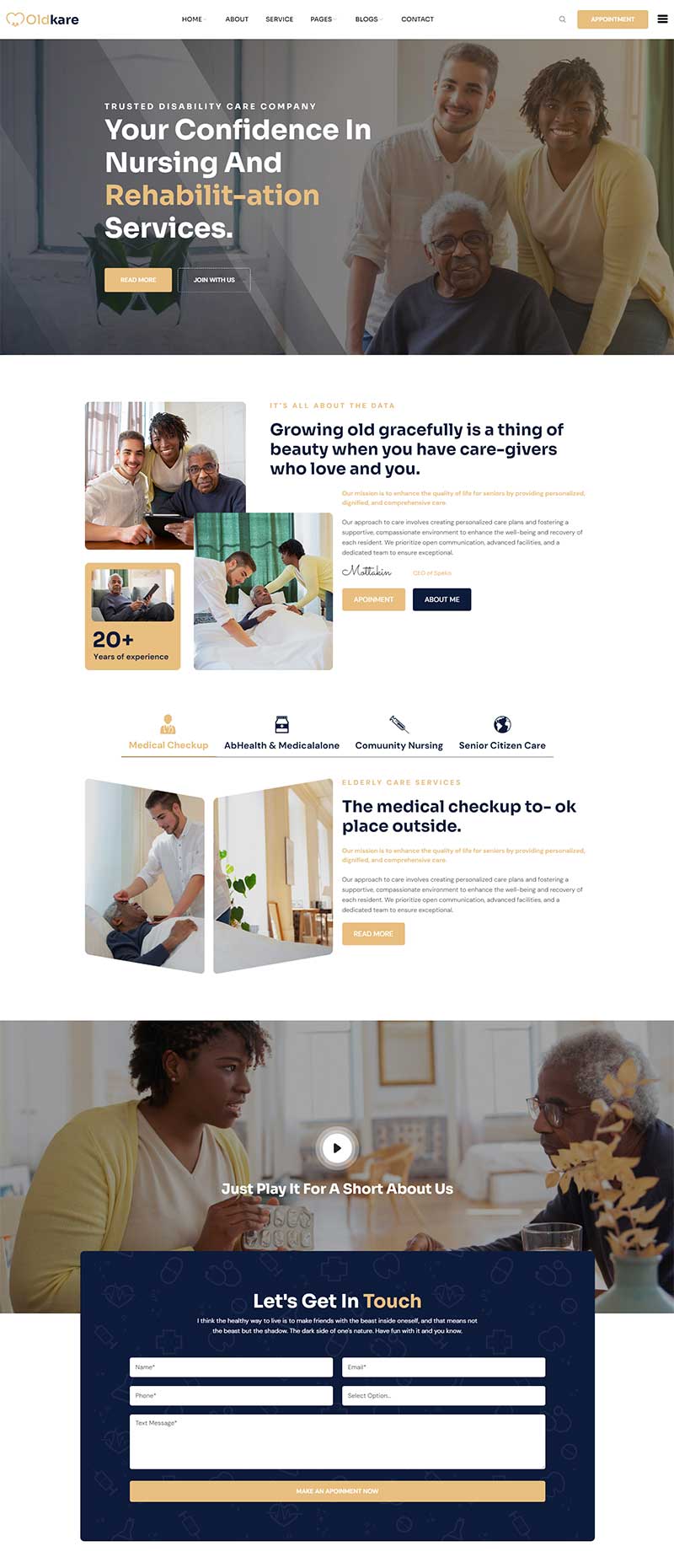 响应式康复机构养老院网页模板-淘朋友