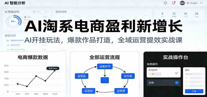 AI淘系电商盈利新增长，AI开挂玩法，爆款作品打造，全域运营提效实战课-淘朋友