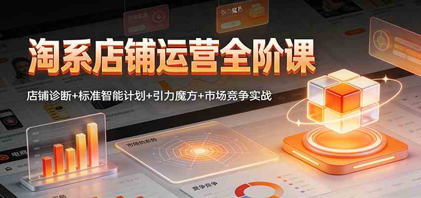 淘系店铺运营全阶课：店铺诊断+标准智能计划+引力魔方+市场竞争实战-淘朋友
