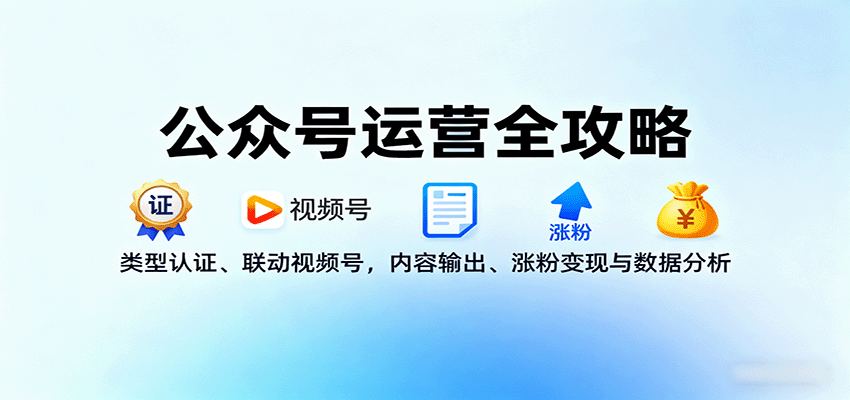 公众号运营全攻略：类型认证、联动视频号，内容输出、涨粉变现与数据分析-淘朋友