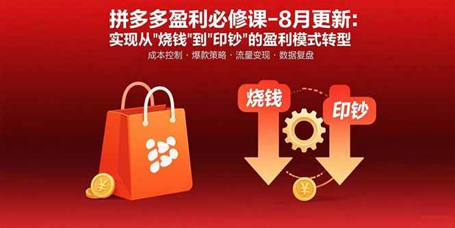 （15771期）拼多多盈利必修课-8月更新：突破运营瓶颈 实现从烧钱到印钞的盈利模式转型-淘朋友