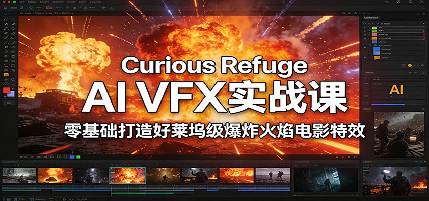 Curious Refuge AI VFX实战课,零基础打造好莱坞级爆炸火焰电影特效-淘朋友