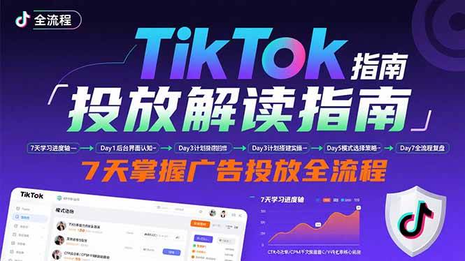 （15753期）TikTok投放解读指南：后台操作/计划建立/模式选择，7天掌握广告投放全流程-淘朋友