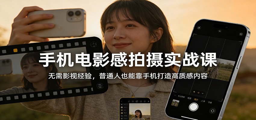 手机电影感拍摄实战课：无需影视经验，普通人也能靠手机打造高质感内容-淘朋友