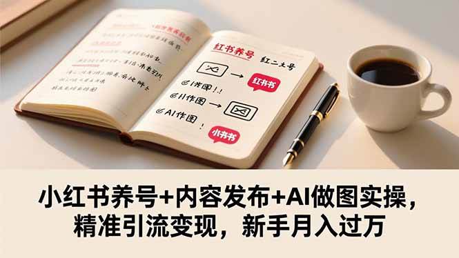 （16498期）小红书养号+内容发布+AI做图实操，精准引流变现，新手月入过万-淘朋友