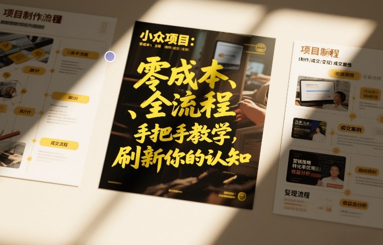 小众项目：零成本、全流程（制作-成交-变现）手把手教学，刷新你的认知-淘朋友