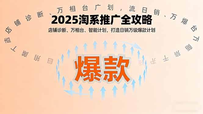 （16067期）2025淘系推广全攻略，店铺诊断、万相台、智能计划，打造日销万级爆款计划-淘朋友