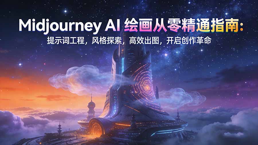 Midjourney AI绘画从零精通指南：提示词工程，风格探索，高效出图，开启创作革命-淘朋友