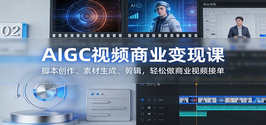 AIGC视频商业变现课：脚本创作、素材生成、剪辑，轻松做商业视频接单-淘朋友