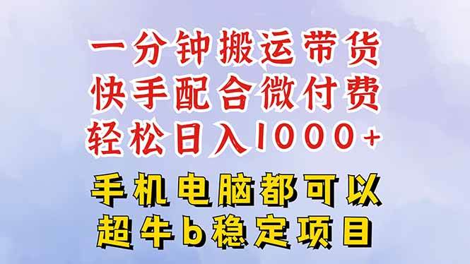 (16285期)快手黑科技一分钟搬运带货,一刀不剪过原创,微付费投流玩法,轻松日入…-淘朋友