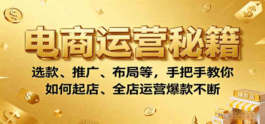 电商运营秘籍：选款、推广、布局等，手把手教你如何起店、全店运营爆款不断-淘朋友