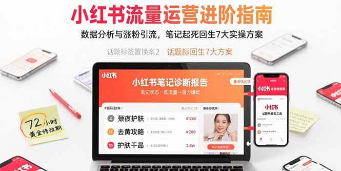 （15827期）小红书流量运营进阶指南，数据分析与涨粉引流，笔记起死回生7大实操方案-淘朋友