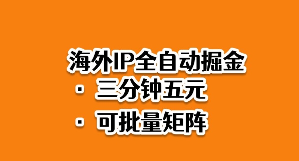海外ip全自动掘金，2025必做蓝海项目，3分钟落地，矩阵直接开干【揭秘】-淘朋友
