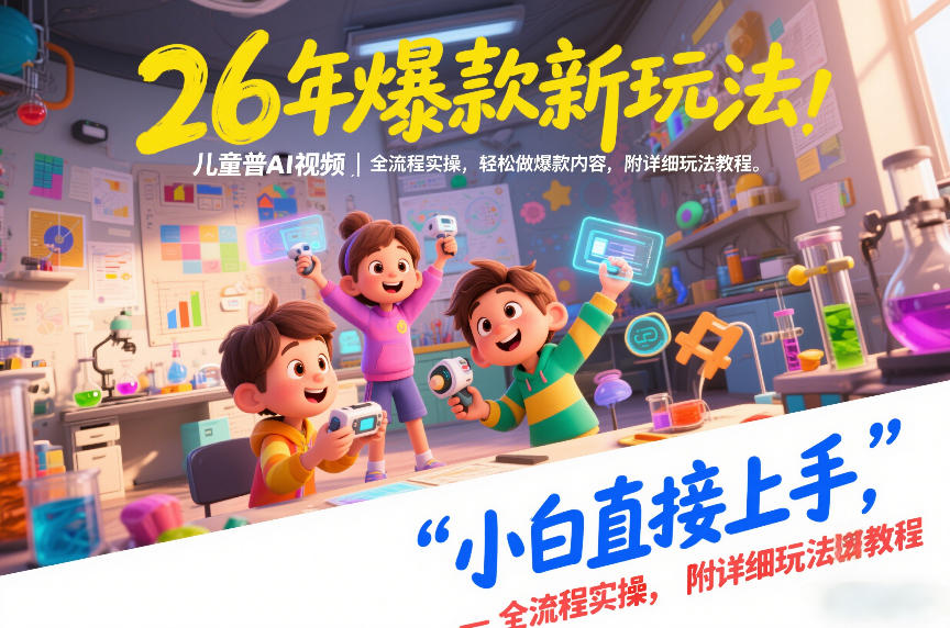 26年爆款新玩法，儿童科普AI视频，全流程实操，轻松做爆款内容，小白直接上手，附详细玩法教程-淘朋友