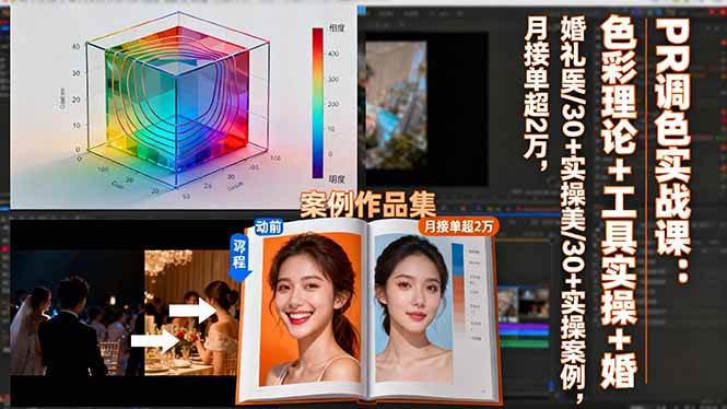 (16336期)PR调色实战课:色彩理论+工具实操+婚礼医美/30+实操案例,月接单超2万-淘朋友