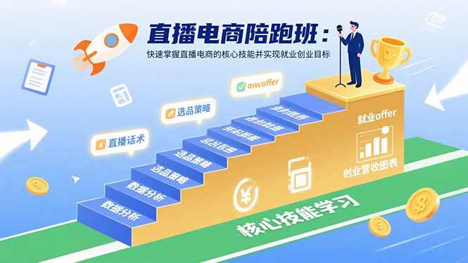 （15900期）直播电商陪跑班：快速掌握直播电商的核心技能并实现就业/创业目标-淘朋友