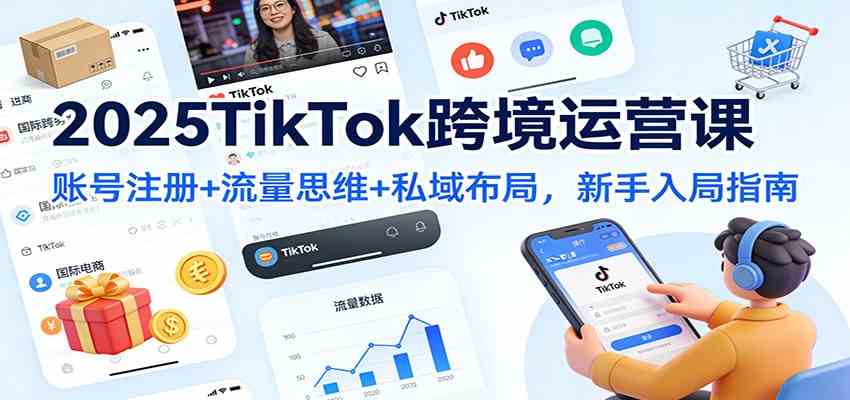 2025TikTok跨境运营课：账号注册+流量思维+私域布局，新手入局指南-淘朋友